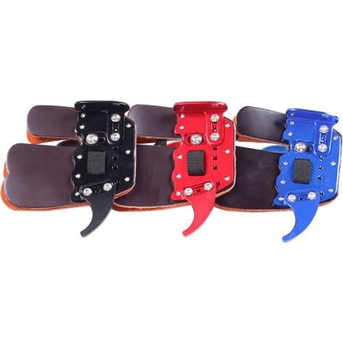 Archery Finger Tab Guard Protection Genuine Leather + Aluminum S/M/L For Tradition Bow Hunting Shooting Arrow