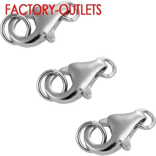 925 Sterling Silver Hook Lobster Clip Clasp Handmade Component DIY Jewelry Finding Accessories Loop 50pcs/lot