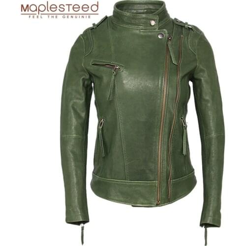 Women Leather Jacket 100% TANNED Sheepskin 3 Colors Slim Fit Woman Genuine Leather Jackets Female Skin Coat Autumn Spring M262