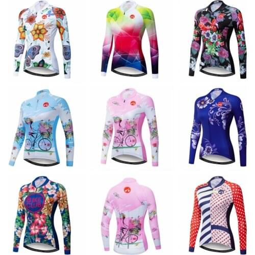 2019 Cycling jersey Women Bike jersey Long sleeve MTB Top Maillot riding Top Road Mountain sports shirts racing blouse Blue pink