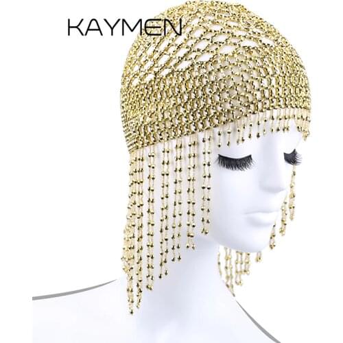 Girls Womens Exotic Cleopatra Beaded Belly Dance Head Cap Hat / Hair Accessory / Headpiece for Party Wedding Showing 1015