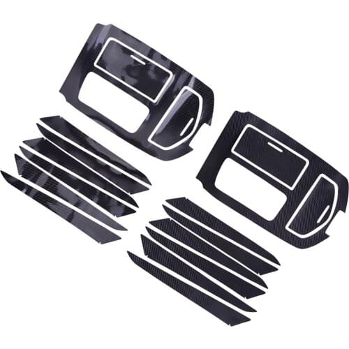 1 Set PVC Door Panel Gear Shift Box Cover Trim Sticker LHD Carbon Fiber Black Style Fit for Maserati Ghibli 2017 2016 2015 2014