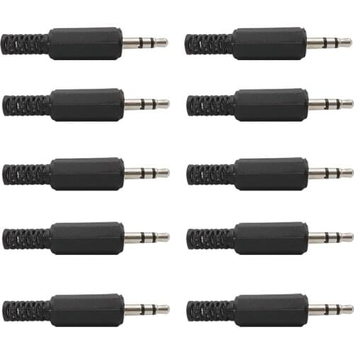 10/5/2pcs 3.5mm Headphone Connectors 3.5mm Male Plug Stereo Audio Solder Headphone Cable Extension Adapter Connector