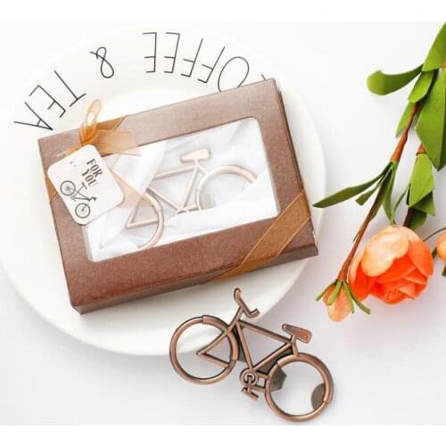 100PCS Copper Bicycle Bottle Opener Beer Openers Vintage Wedding Favors Travel Theme Bridal Shower Anniversary LX9340