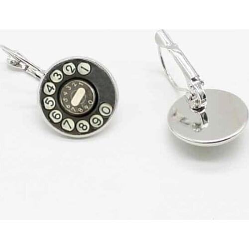 2019 new retro dial phone handmade crystal glass fashion earrings earrings jewelry