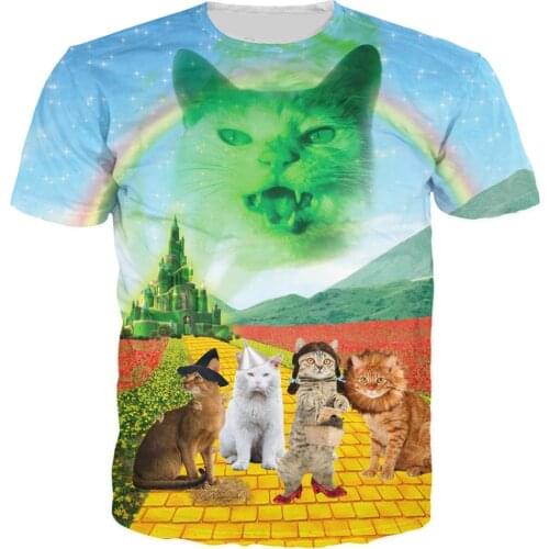 2019 3d Print Casual Tees Men/Women Wizard of Paws T-shirt Destry Cat Worried Cat T-shirts Short Sleeve T shirt Dropship