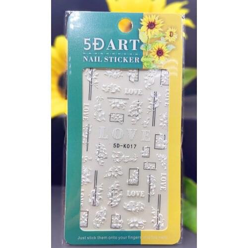 5D Nail Art Decorations Flower Love Letter Line Nail Sticker Anaglyph Effect Nailart Stickers Adhesive Manicure Accessories