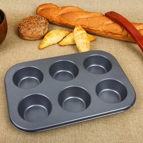 6 Holes Square Cupcake Pan Muffin Tray Cupcake Mold Muffin Pan Carbon Steel Baking Pan Non Stick Bakeware Biscuit Pan