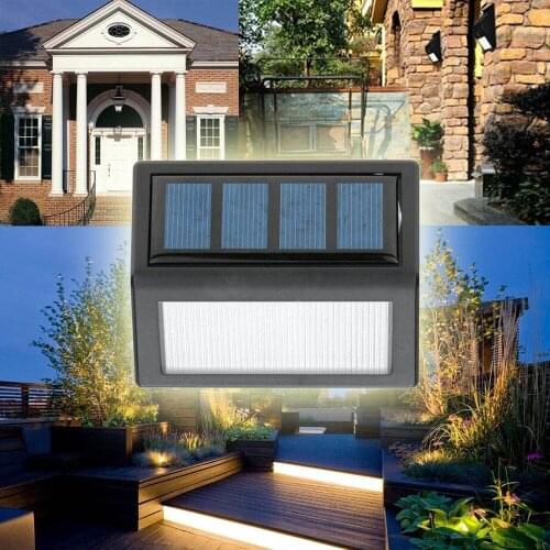 Rechargeable Solar Power 6 LEDs 0.36W 12LM Lamp Light Sensor Wall Mount for Garden Door Entrance Yard Pathways Outdoor Use Warm