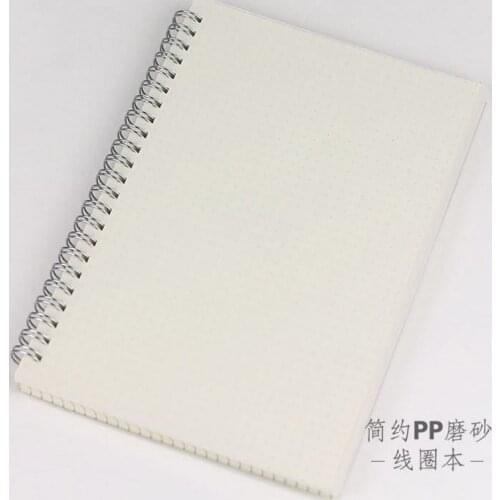 A5 Silver Double Coil Ring Spiral Notebook Transparent PP Cover 80 Sheets Blank Ruled Dot Grid Graph Paper
