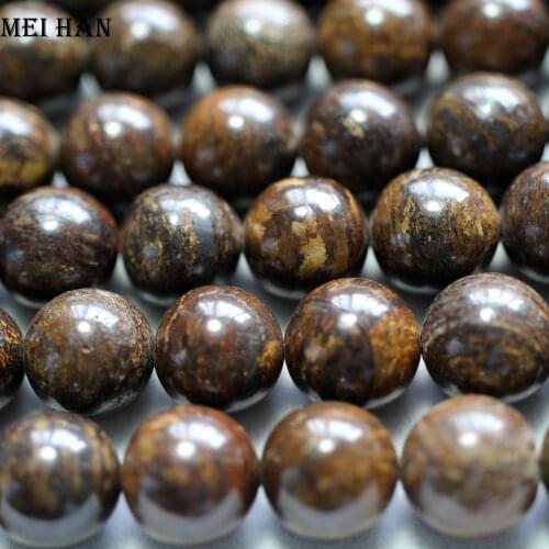 Meihan natural bronzite 12mm smooth round loose gem stone beads high quality for jewelry making design Diy