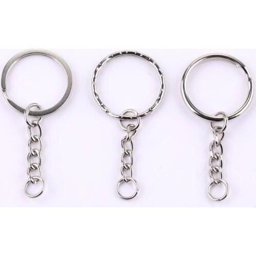 25mm Metal Embossing Key Chains Circular Keyring Accessories pendant Handmade DIY Accessory fittings 20pcs