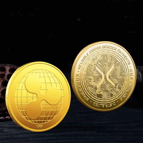 Digital Virtual Coin Xrp Coin Three-dimensional Relief Commemorative Coin Metal Gold-plated Silver Medallion crafts Collection