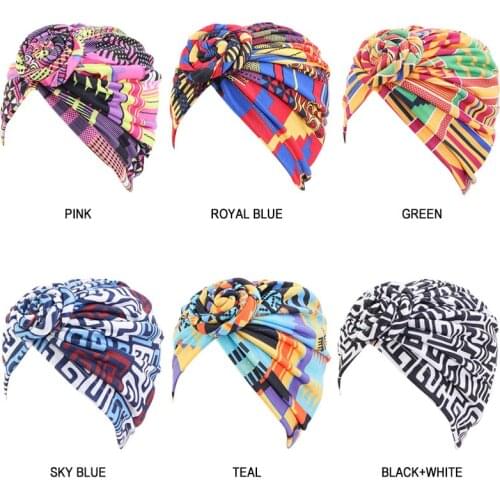 African Print Hair Accessories for Girls Scrunchies Woman Knotted Turban Wrap Elastic Stretch Striped Headwear Head Scarf Ladies