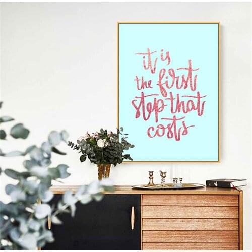 HAOCHU Pink Flamingo Holiday Canvas Painting For Living Room Home Decor Painting Print Poster Simple Nordic Wall Picture