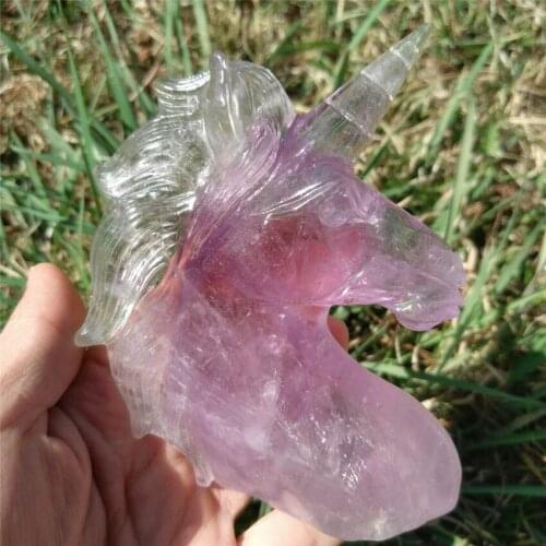 Amazing Beautiful Amethyst Unicorn Hand Carved Natural Quartz Crystal Unicorn Lovely Crystal Gift