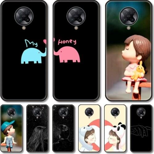 Lovely couple Phone Case For xiaomi M2 C3 X3 F2 Lite NFC 6 5 x Poco k30 Pro Anime Black Cover Silicone Back Pretty tpu