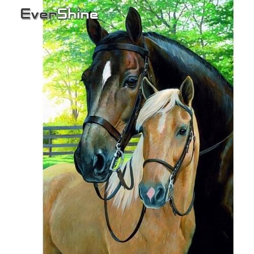 Evershine Diamond Painting Kit Horses Diamond Embroidery Full Display Animals Rhinestones Pictures Diamond Mosaic Sale Beadwork