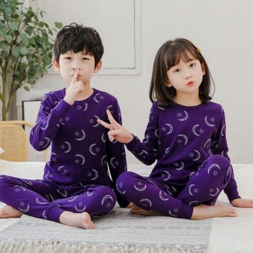 New Kids Sleepwear Pyjamas Children Christmas Pijamas Home Clothing for Boys Girls Long sleeve Tops Winter Clothing 2-12 Y