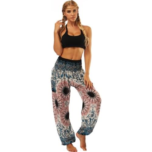 New Fashion Men Women Yoga Pants Print Loose Casual Hippy Yoga Trousers Baggy Boho Pants High Waist Yoga Pantalones