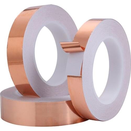 Single Side Conductive Copper Foil Tape Strip Adhesive 10/20/25/30/60mm EMI Shielding Heat Resist Tape