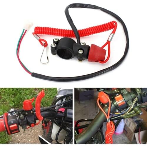 Motorcycle Kill Stop Switch & Safety Tether Cord For 7/8 Inch Handlebar Scooter ATV Quad Pit Dirt Bike UTV Etc Moto Accessories