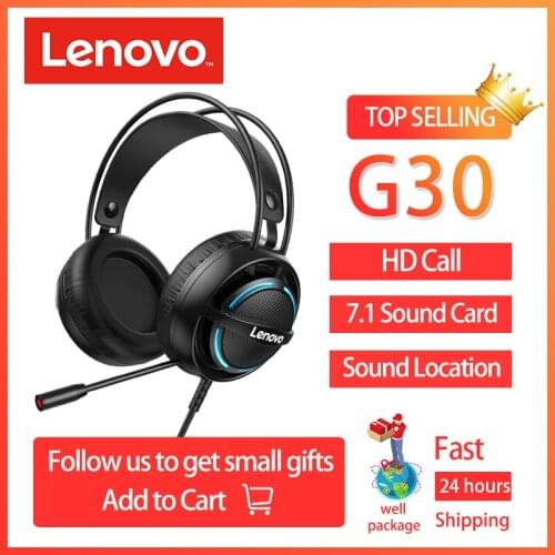 NEW Lenovo Wired Gaming Lighting 7.1 Channel Headset With Microphone Sound Positioning Lossless Video Call 3D Stereo Headphones
