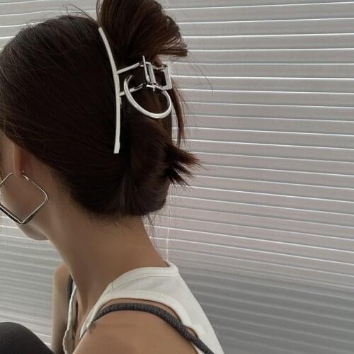 Ruoshui Woman Silver Metal Hair Claws Clips Women Round Barrettes Women Hair Accessories Lady Hairtrendy Hairpins Hairgrip