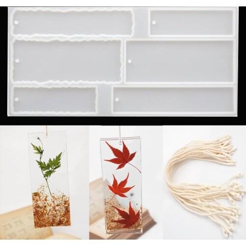 Wave Rectangle Bookmark Silicone Mold for UV Epoxy Resin Casting Molds DIY Jewelry Craft Bookmark Making Tools