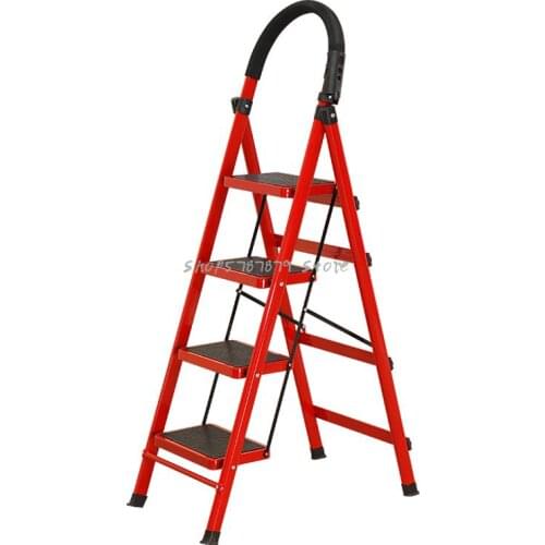 Ladder Household Herringbone Ladder Aluminum Alloy Indoor Multi-function Folding Ladder Thickened Color Light Telescopic A