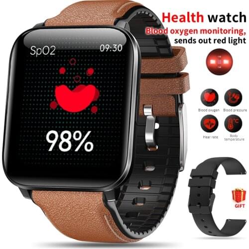 2021 Health Smart Watch Men Women 1.69 inch Real Blood Oxygen Body Temperature Monitor Fitness Tracker Smart Watch For Xiaomi