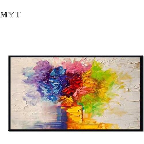 Specail Beautiful landscape wall decor abstract colorful picture for living room handmade thick oil painting on canvas unframed