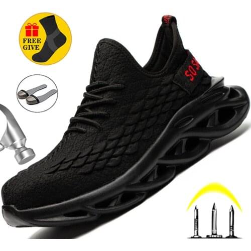 Light Work Shoes Safety Boots Men Work Sneakers Male Safety Shoes Men Anti Smashing Work Boots Steel Toe Shoes Male Dropshipping