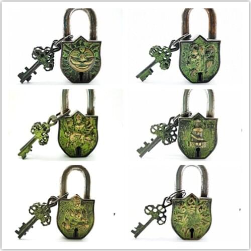 Tibet Handicrafts Solid Bronze Antiqued Locks Collections for Family Arts Lock Free Shipping HDC105