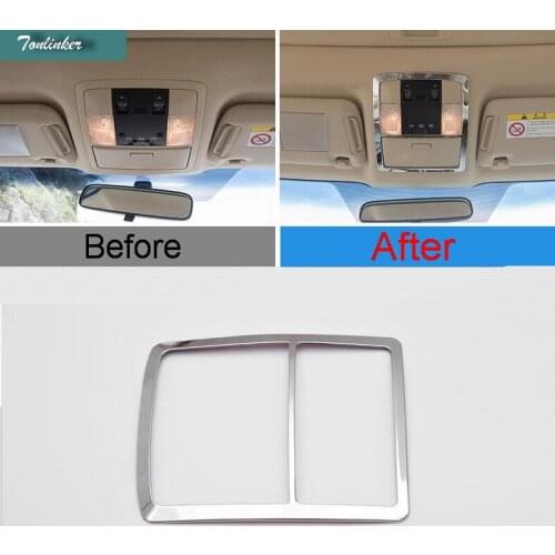 Tonlinker 1 PCS DIY Car Styling New ABS Mirror The Readlight Light Box Cover Case Stickers for Toyota Prado 2014-15 Accessories