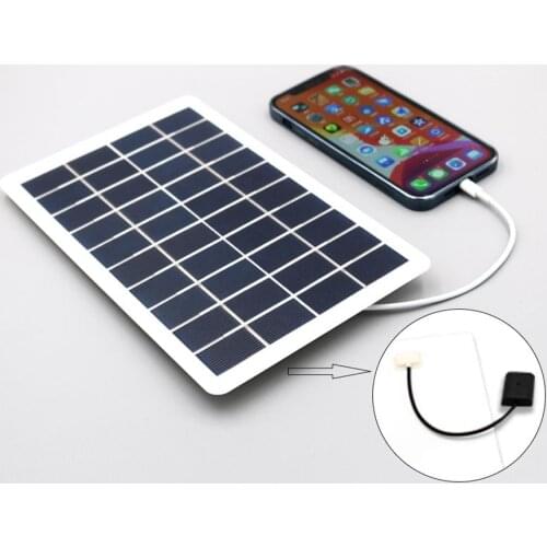 New 5V/5W USB Solar Panel Outdoor Portable Solar Charger Panel Climbing Phone Chargers Solar System Outdoor Polysilicon Battery