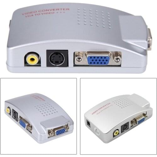 VT280 PC Converter Box Universal NTSC PAL VGA to TV AV RCA Signal Adapter Converter Video Switch Box Composite for Computer PC