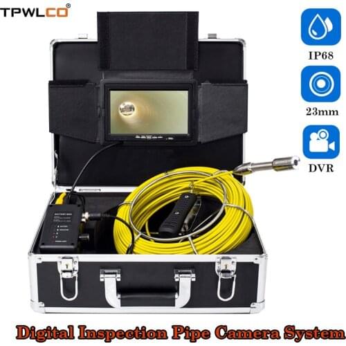 DVR Function With 8GB SD Card 7inch Display Digital Inspection Pipe Camera System 23mm CCTV Sewer Drain Camera 20m Cable