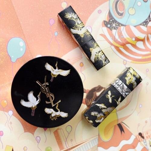 Vintage Pine Tree Crane Lipstick Mask Washi Tapes Bullet Journal Masking Tape Adhesive Tape DIY Scrapbooking Washi Stickers