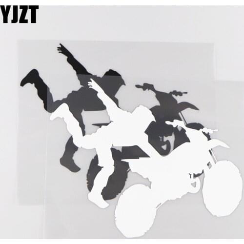 YJZT 18.2CM*14.7CM Motorcycle Stunts Show Car Stickers Pattern Vinyl Decal 1A-0077