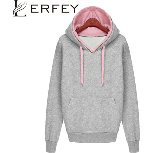 Women Autumn Winter Sweatshirt Casual Double Hoodies Long Sleeve Female Pullover Loose Tops Sweatshirts Womens Clothings New