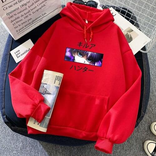 Oversized Winter Coat Japanese Cartoon Womens Sweatshirt with A Hood Harajuku Grunge Streetwear for Girls Boy Pullover Hoodies