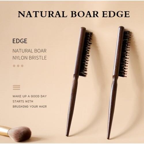 1PC Rolling Wood Hair Brush And Comb Boar Bristle Hairbrush Curly Hair Styling Barrel Hair Brush For Salon Hair Styler Brush