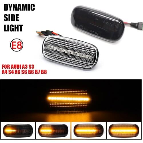 For Audi A3 A4 8E A6 4F 2004-2011 2 pieces Led Dynamic Side Marker Turn Signal Light Sequential Blinker Light Car accessories