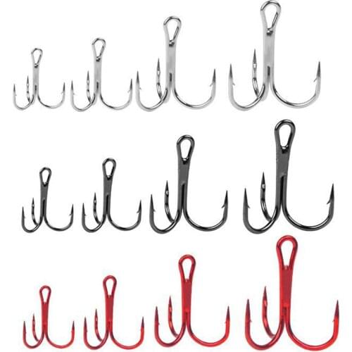 20Pcs/lot 2#4#6#8# Fishing Hooks High Carbon Steel Treble Overturned Hooks Fishing Tackle Round Bend Treble For Bass Tackle 2021