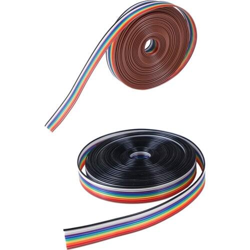 5meters Ribbon Cable 10WAY Flat Color Rainbow Ribbon Cable Wire Rainbow Cable 10P Ribbon Cable 28AWG