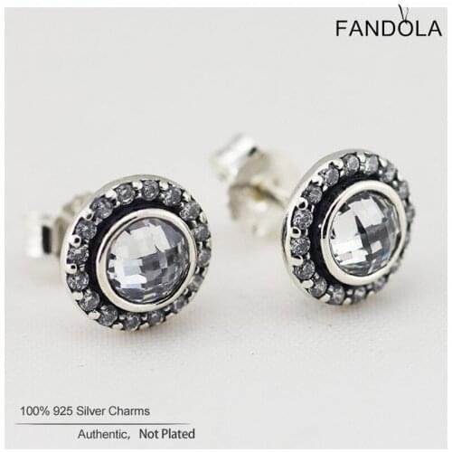 Authentic 925 Sterling Silver Earrings Brilliant Legacy Stud Earring For Women Wedding Jewelry Gift Ear Brincos
