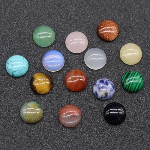 1pc 14mm Round Real Agates Opal No Hole Beads Natural Amethysts Carnelian Quartz Cabochon Jewelry Accessories DIY Finding Beads