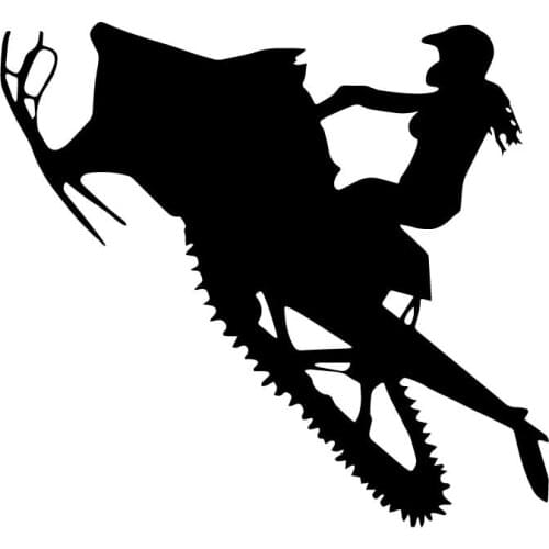 Dawasaru Snowmobile Chick Car Sticker Personalized Waterproof Decal Laptop Truck Motorcycle Auto Accessories PVC,16cm*15cm