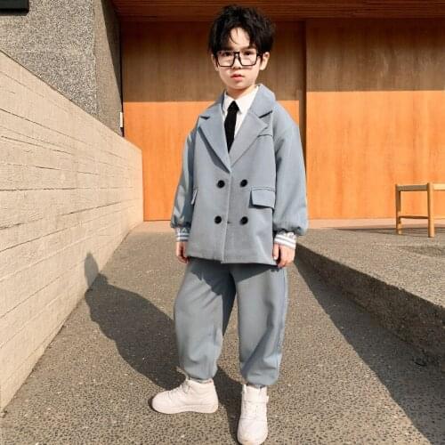 Childrens Suit Suit Handsome Boy British Style New Autumn Clothes of 2021 Childrens Casual Childrens Wear